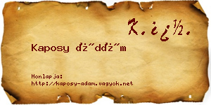 Kaposy Ádám névjegykártya