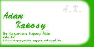 adam kaposy business card