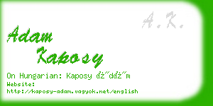 adam kaposy business card